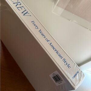 J. Crew Cream Book with Blue Text